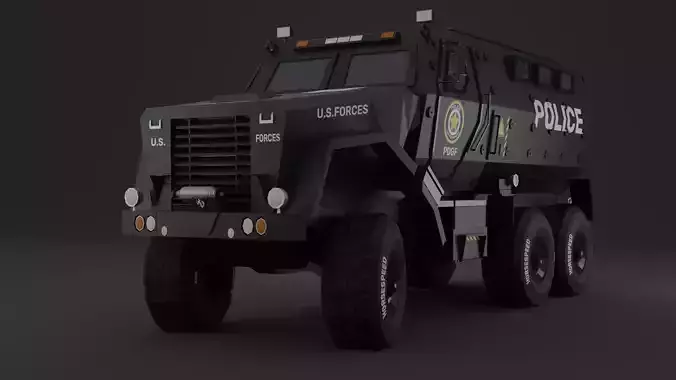 SWAT Truck Low-poly 3D Model 3D model