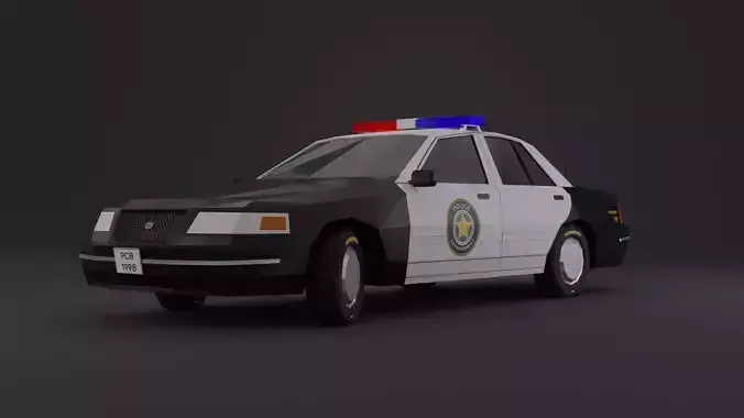 Police Car 1998 NY Low-poly 3D Model 3D model
