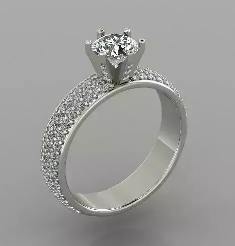 Engagement Ring whith stones 3d print model
