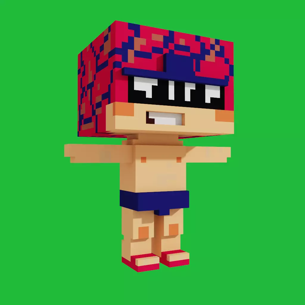 Spiderman pixel boy minecraft 3D model_0