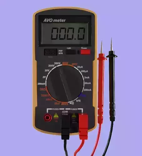 Digital Electronic AVO Meter Low-poly 3D model