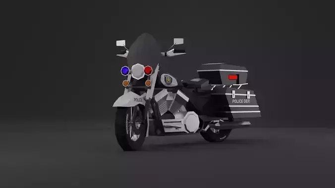 Police Motorcycle Low-poly 3D Model 3D model