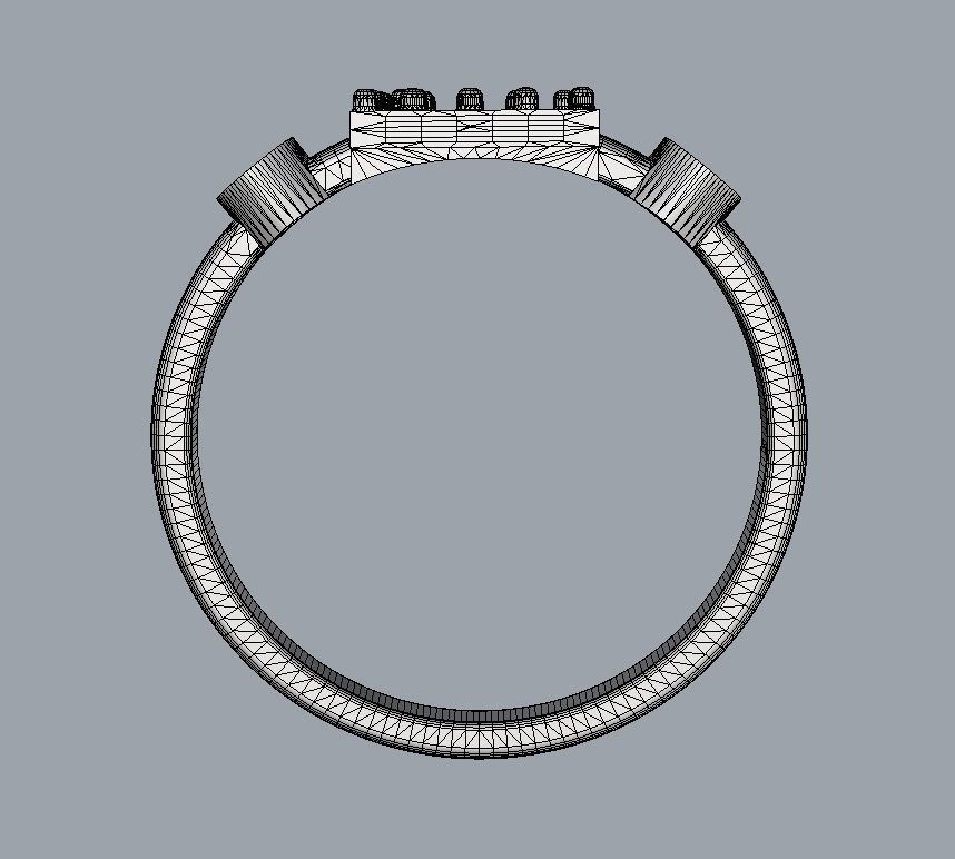 Diamond Letter Ring - E 3D print model_12