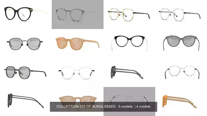 COLLECTION-170 OF SUNGLASSES - 5 models 