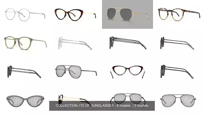 COLLECTION-172 OF SUNGLASSES - 5 models   COLLECTION-172 OF SUNGLASSES - 5 models