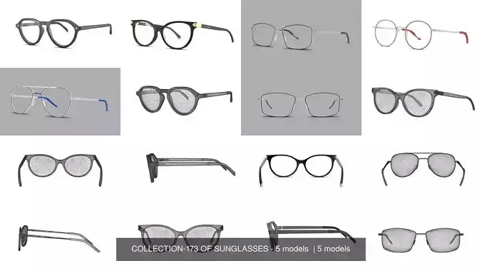 COLLECTION-173 OF SUNGLASSES - 5 models  