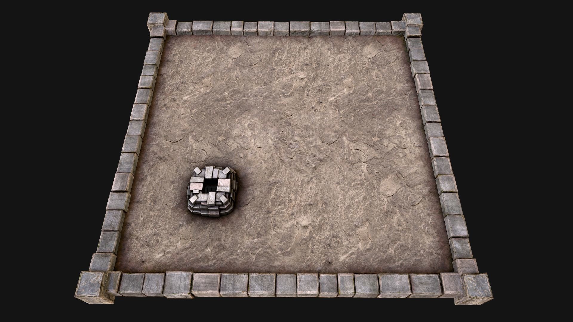 Castle Medieval Prison Roof Set Low-poly 3D model_23