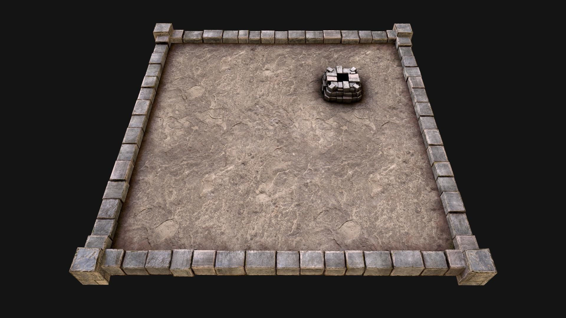 Castle Medieval Prison Roof Set Low-poly 3D model_7