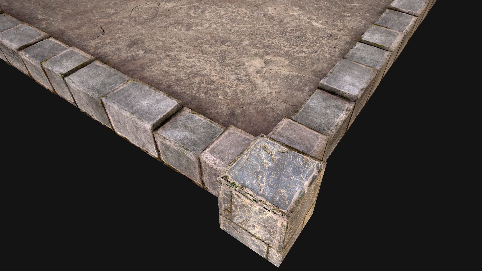 Castle Medieval Prison Roof Set Low-poly 3D model_32