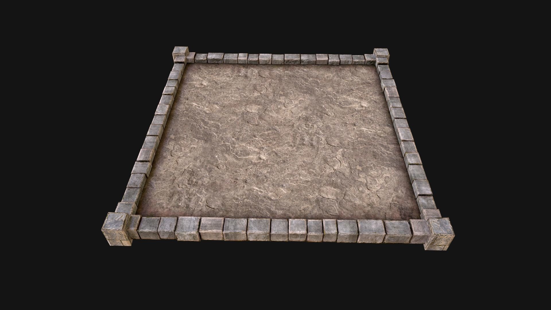 Castle Medieval Prison Roof Set Low-poly 3D model_37