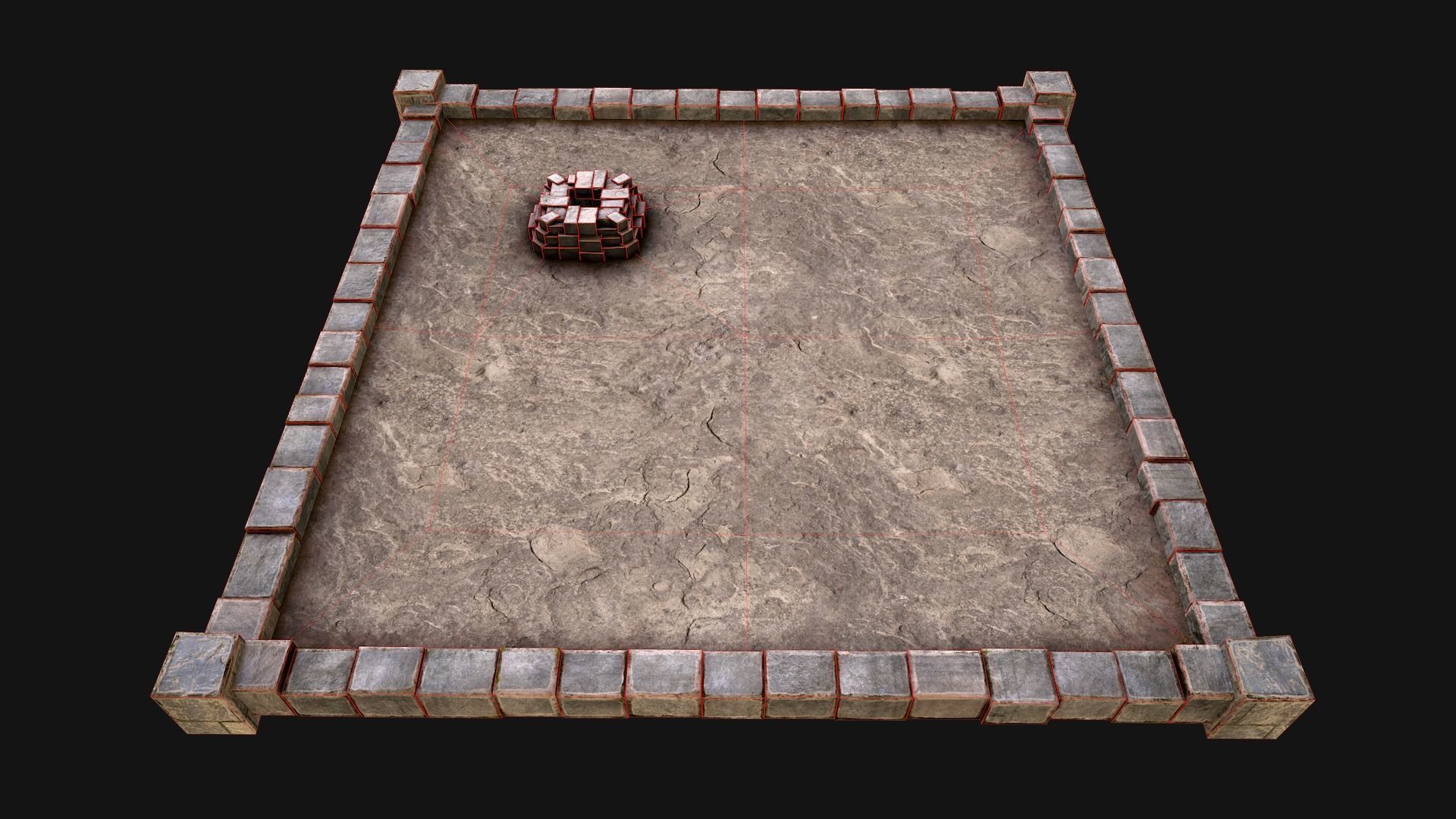 Castle Medieval Prison Roof Set Low-poly 3D model_16