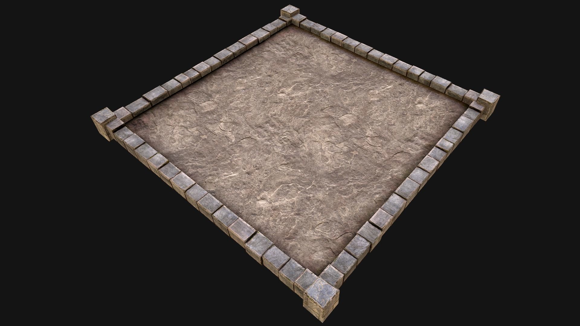 Castle Medieval Prison Roof Set Low-poly 3D model_11