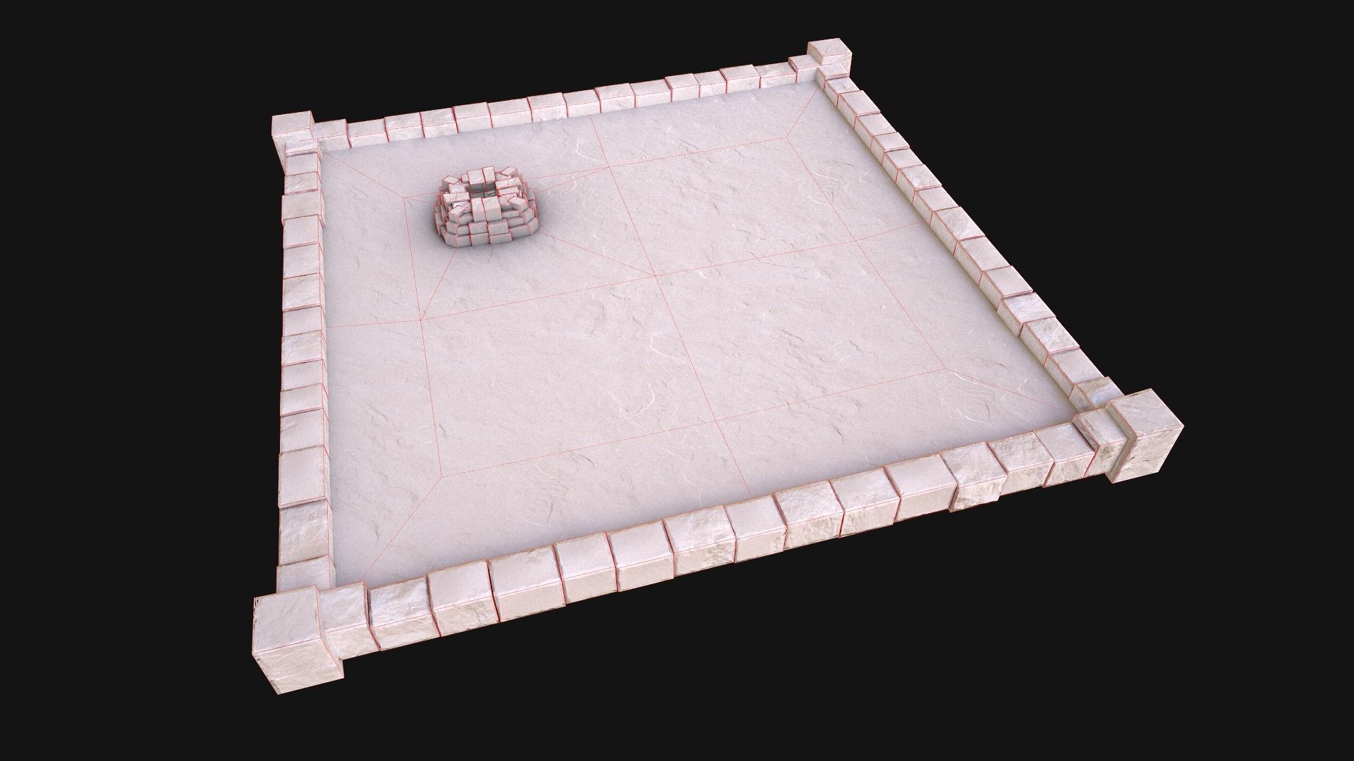 Castle Medieval Prison Roof Set Low-poly 3D model_18