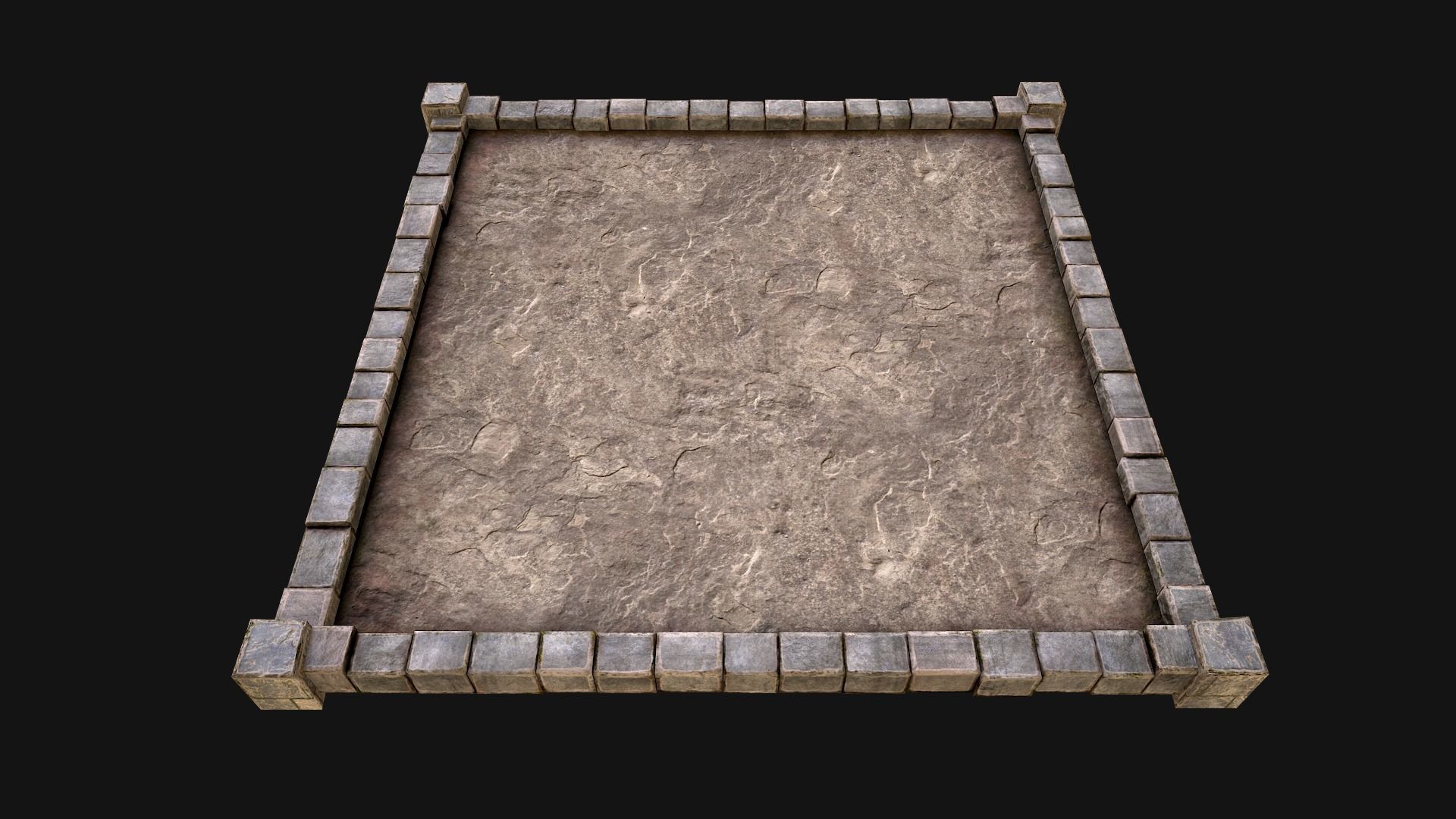 Castle Medieval Prison Roof Set Low-poly 3D model_36