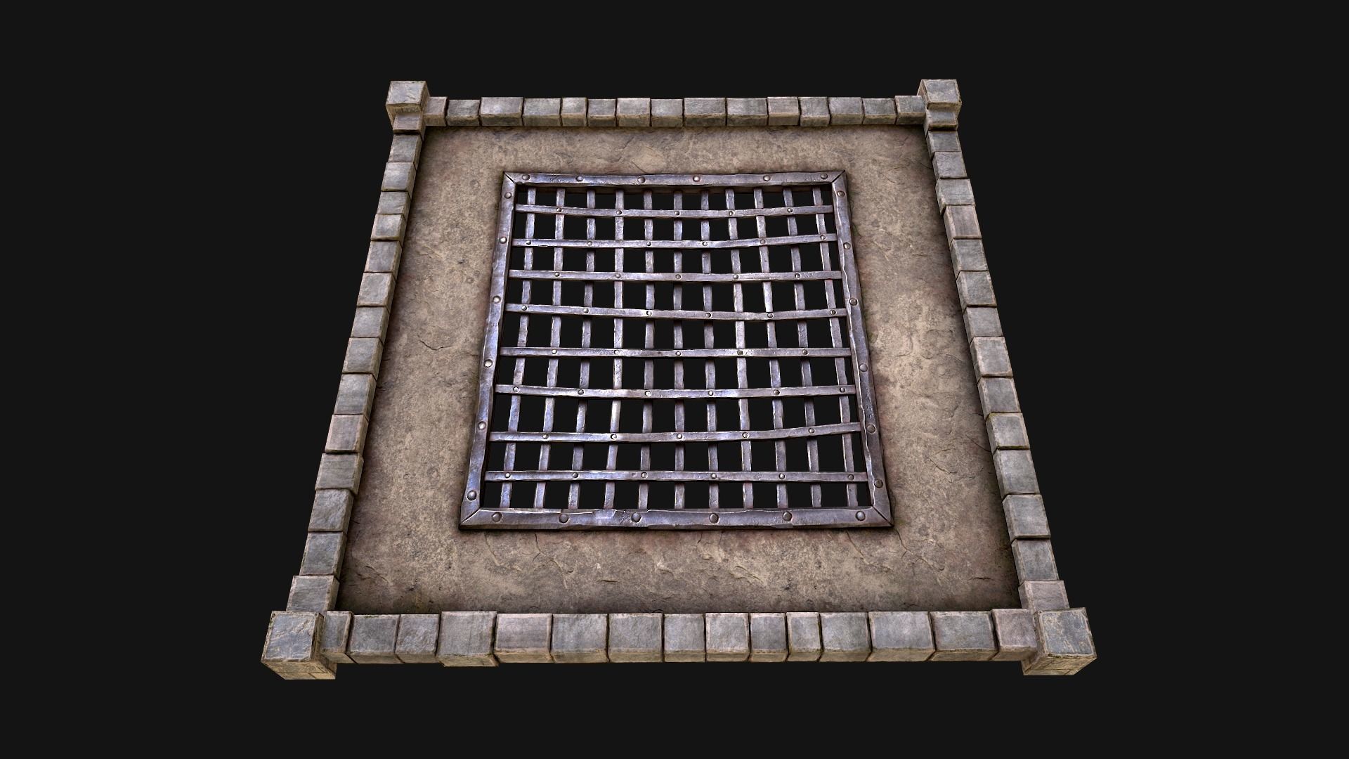 Castle Medieval Prison Roof Set Low-poly 3D model_31