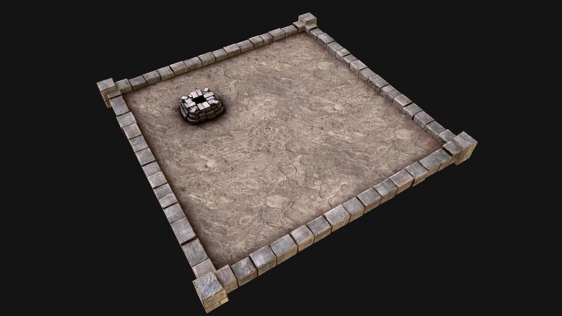 Castle Medieval Prison Roof Set Low-poly 3D model_10