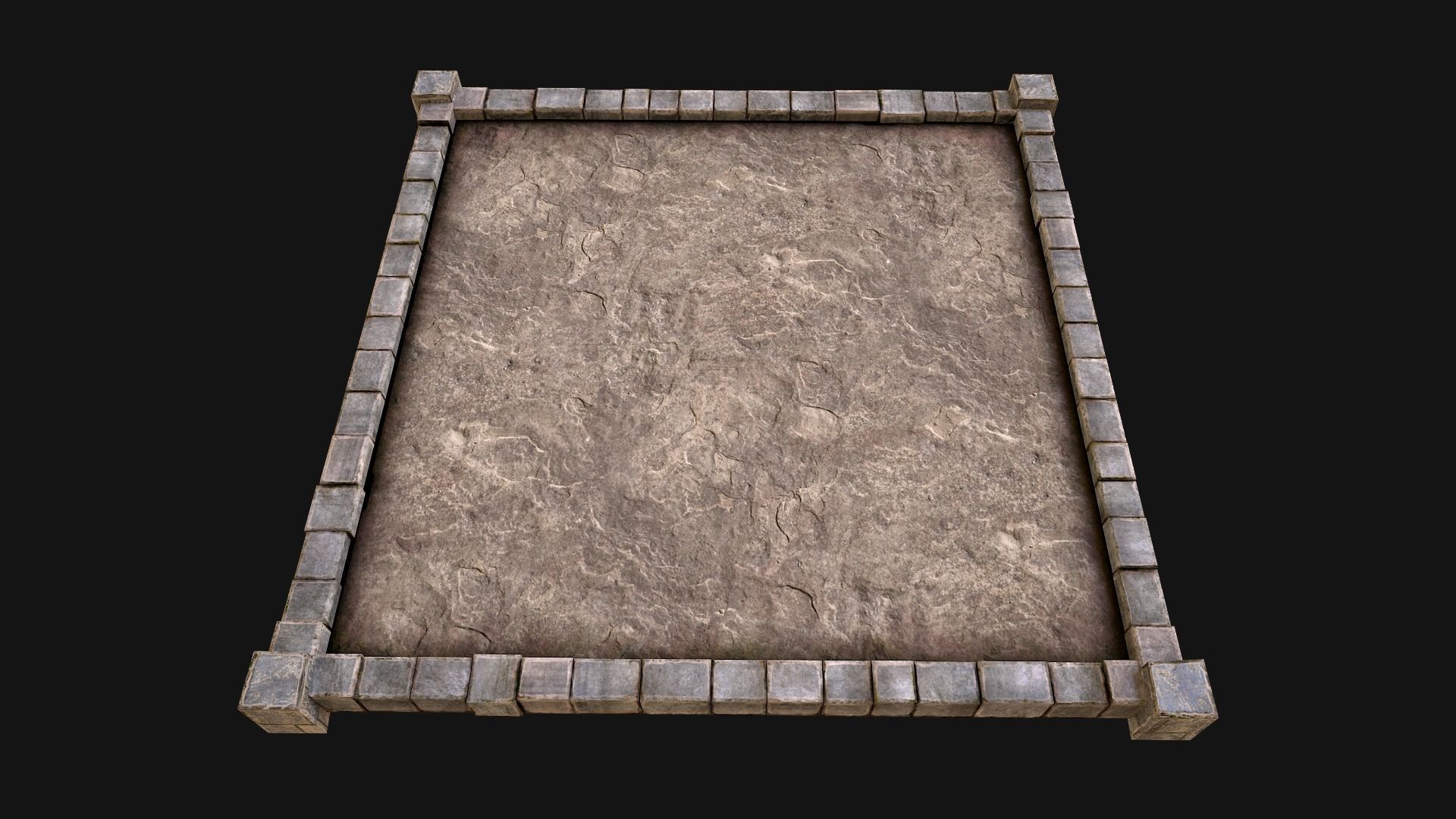 Castle Medieval Prison Roof Set Low-poly 3D model_8