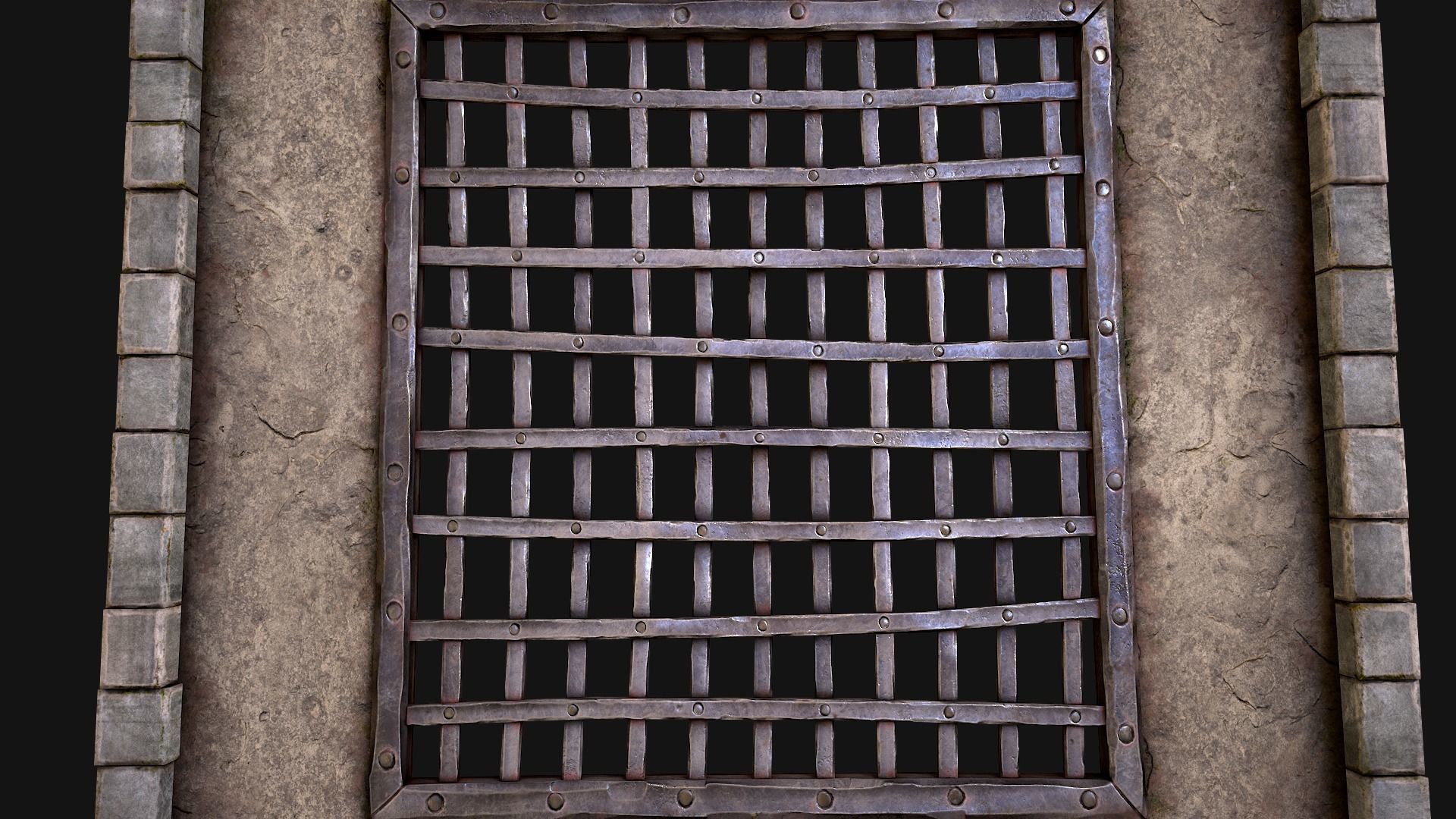 Castle Medieval Prison Roof Set Low-poly 3D model_27