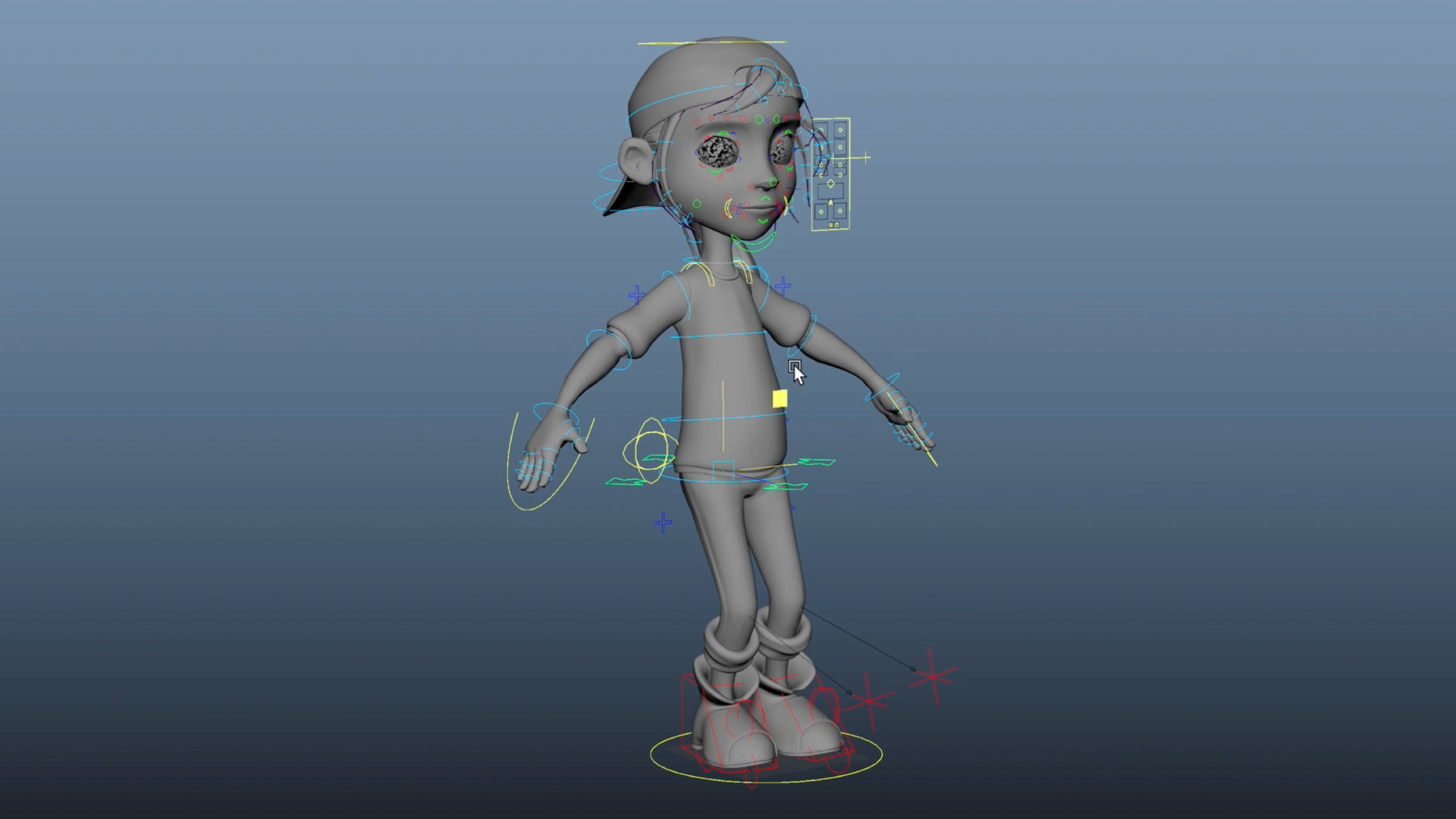 Noola Cartoon Girl Character Rigged 3D model_6
