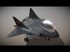 Cartoon Airplane J-20 Low-poly 3D model_1