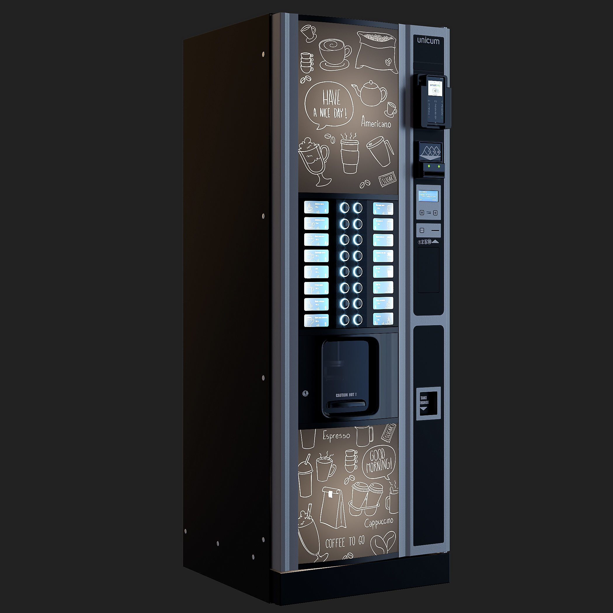 Vending coffee machine Terminal 3D model_16