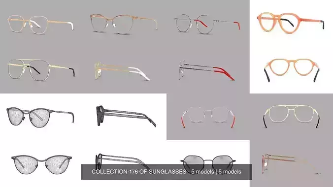 COLLECTION-176 OF SUNGLASSES - 5 models 