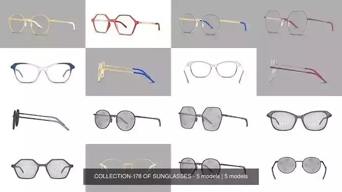 COLLECTION-178 OF SUNGLASSES - 5 models 