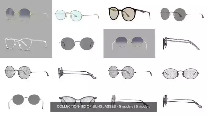 COLLECTION-182 OF SUNGLASSES - 5 models 