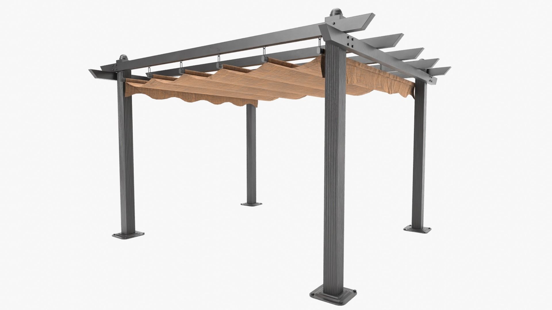 Pergola metal Low-poly 3D model_2