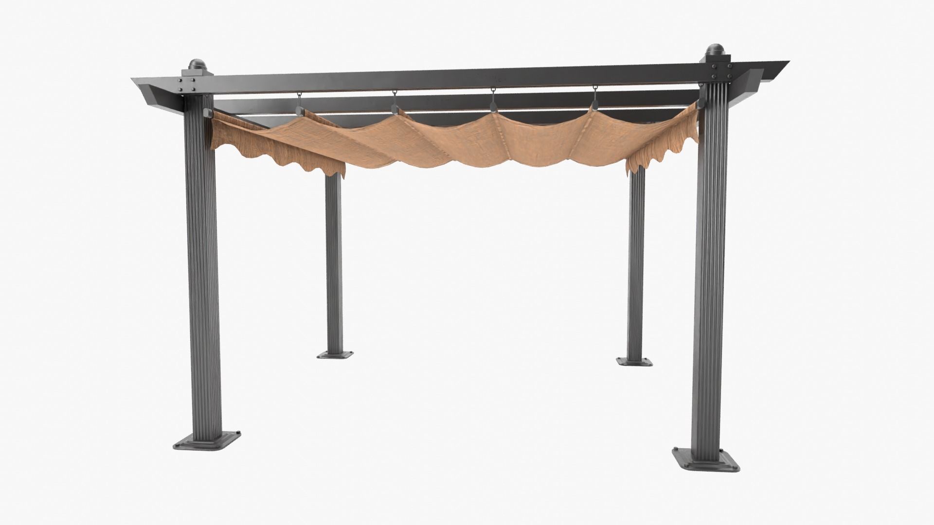 Pergola metal Low-poly 3D model_13