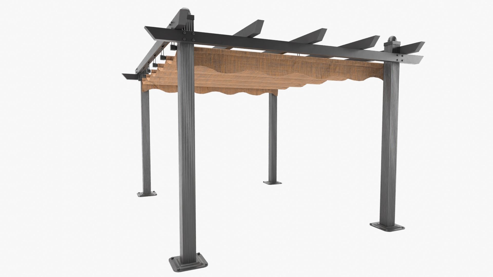 Pergola metal Low-poly 3D model_9
