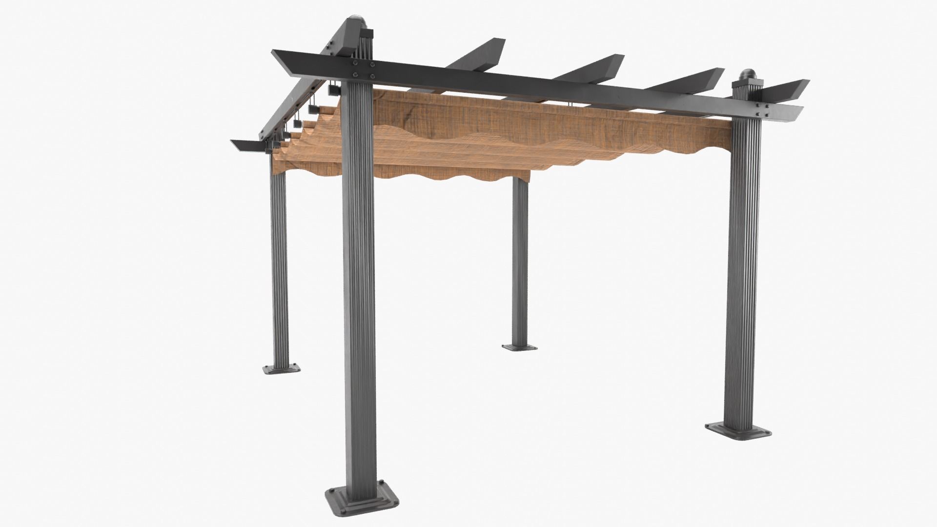 Pergola metal Low-poly 3D model_3