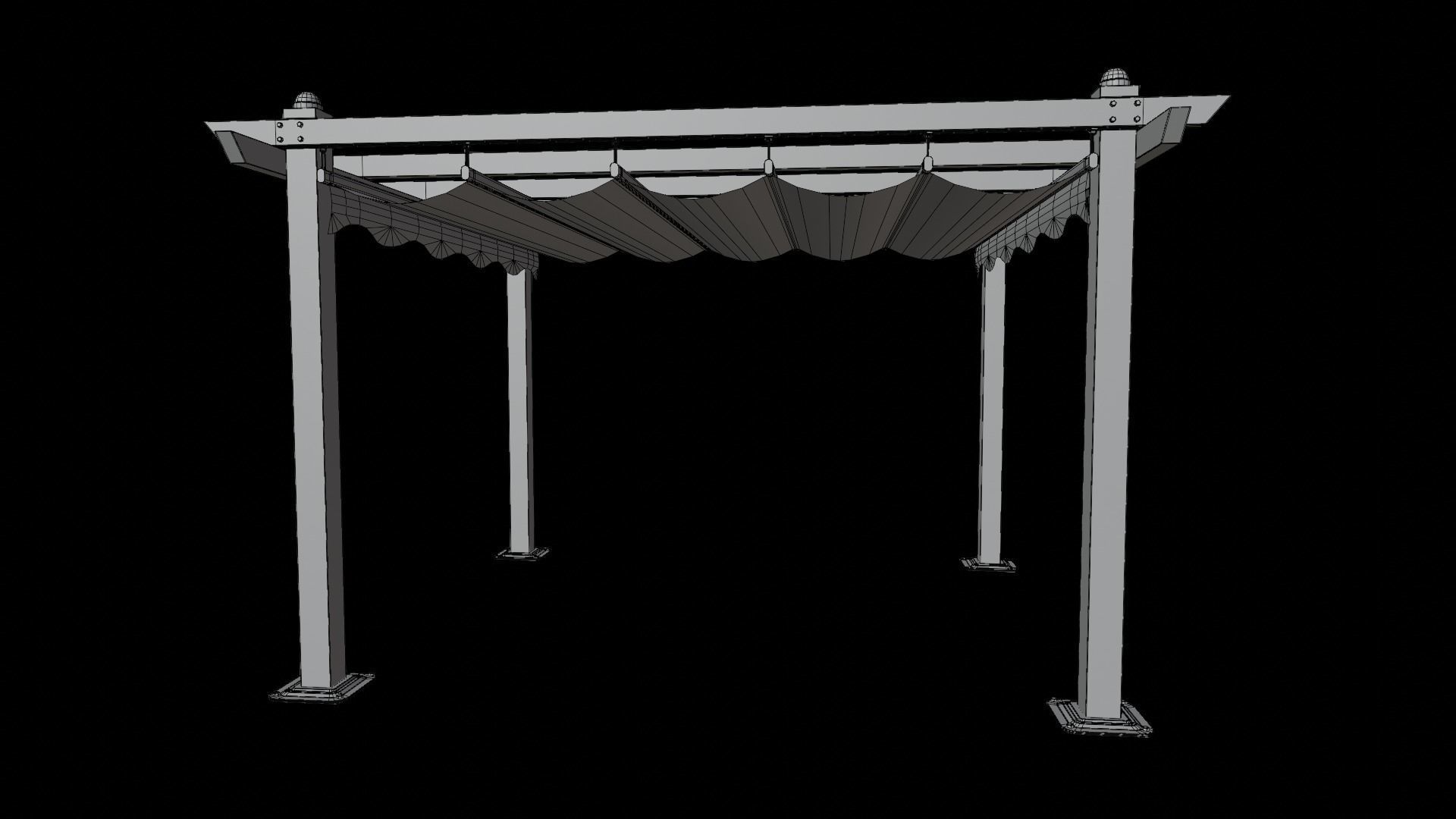 Pergola metal Low-poly 3D model_14