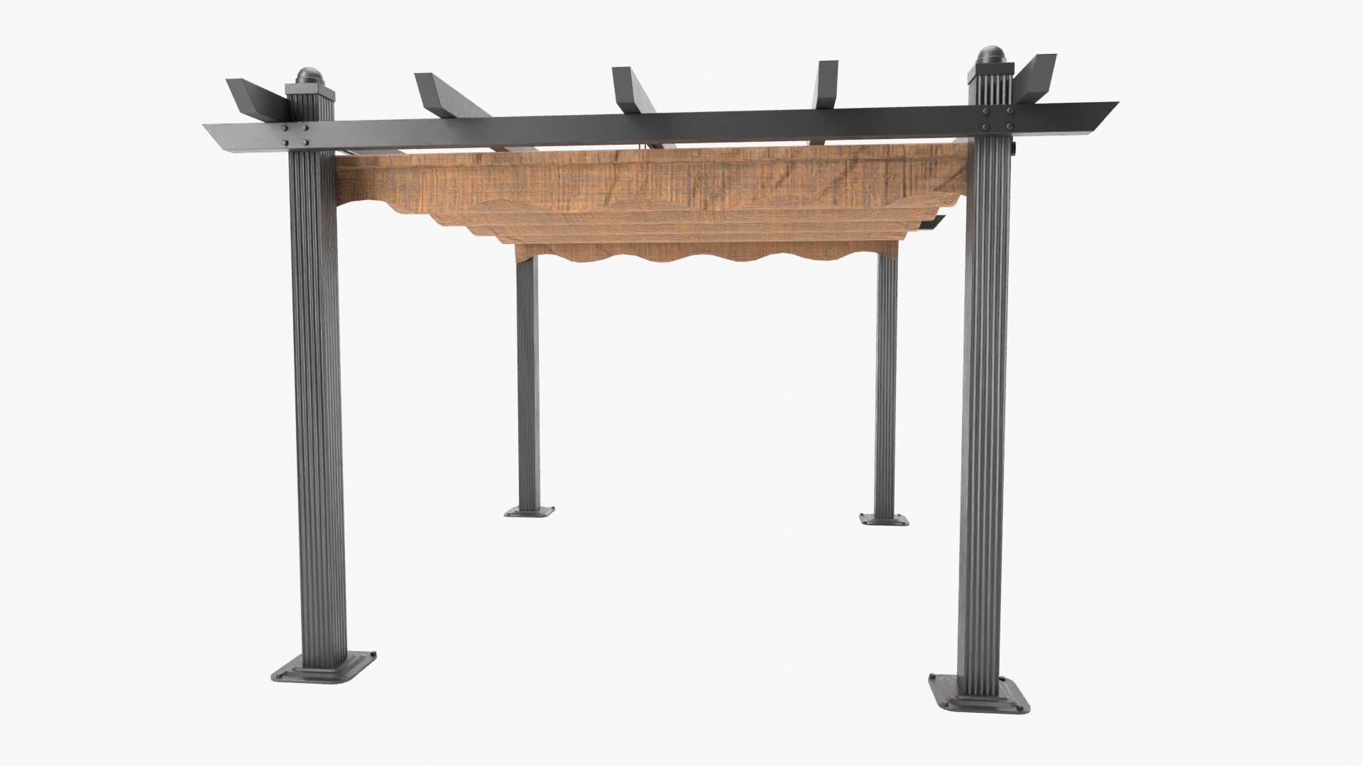 Pergola metal Low-poly 3D model_10
