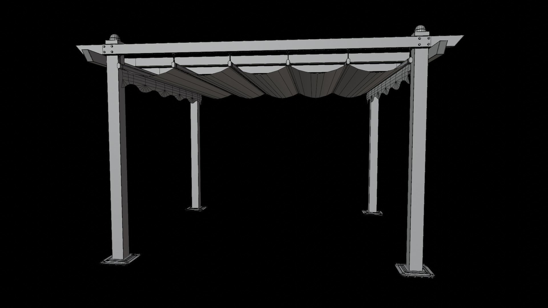 Pergola metal Low-poly 3D model_16