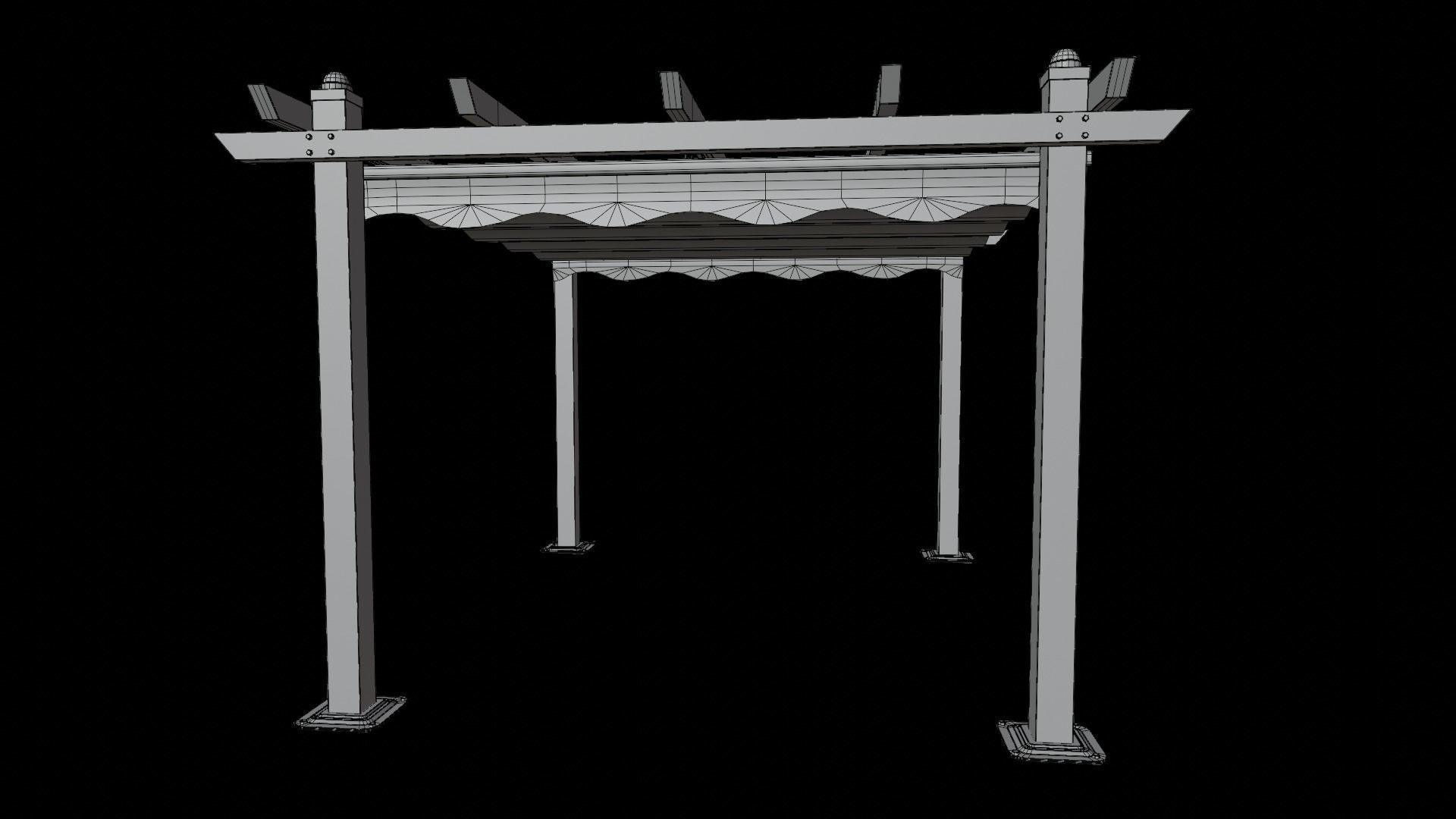 Pergola metal Low-poly 3D model_15