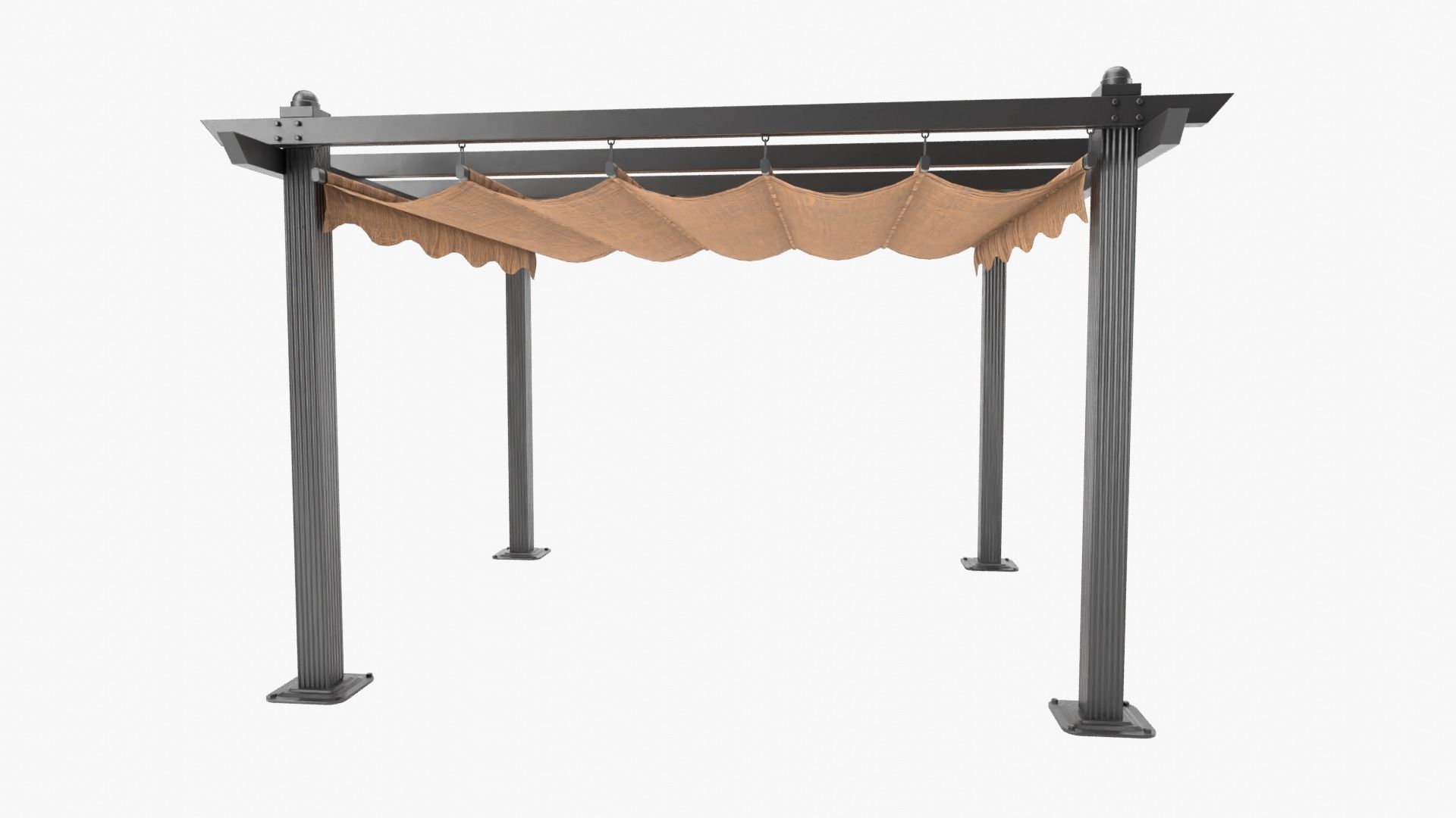 Pergola metal Low-poly 3D model_7