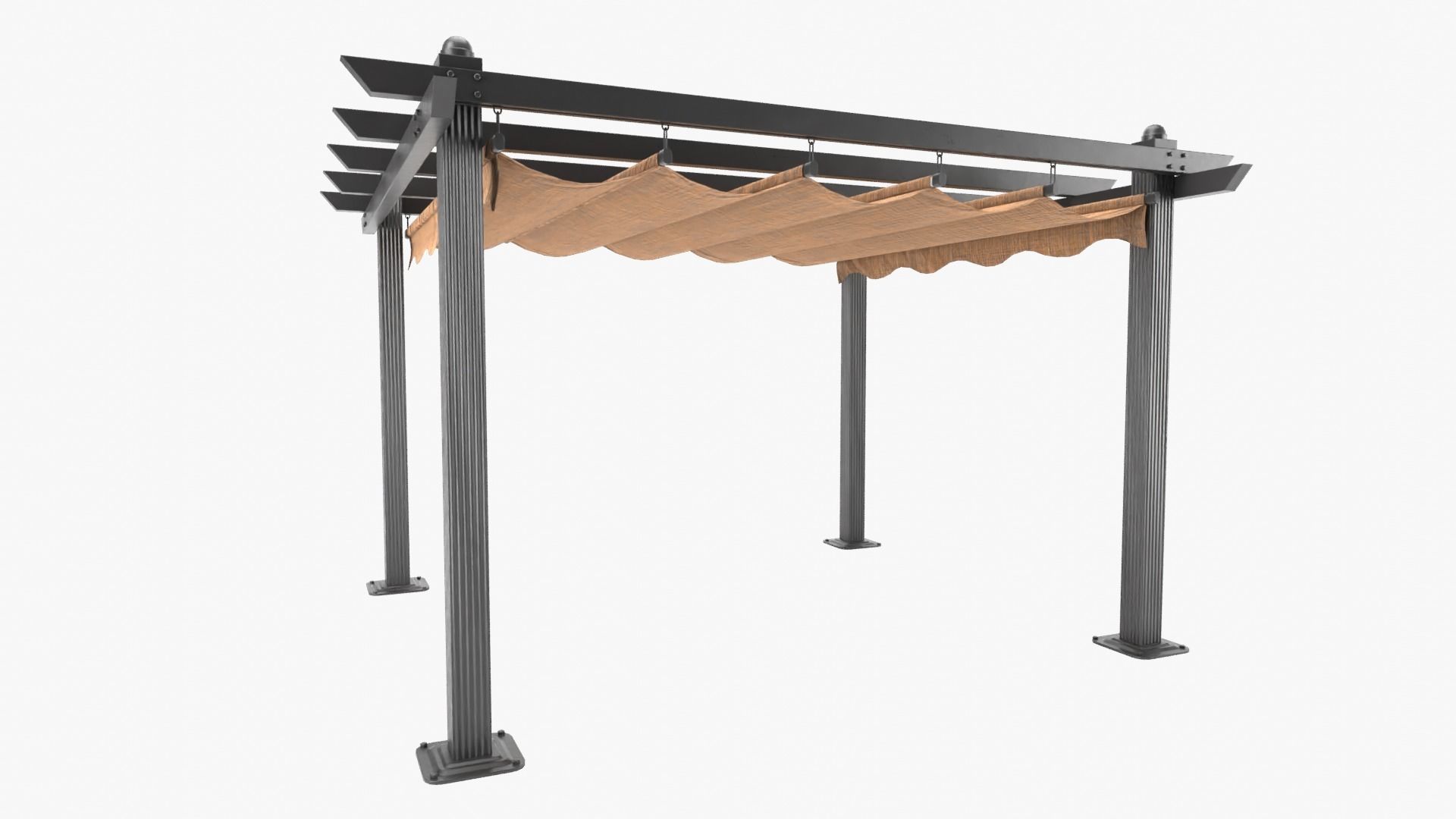 Pergola metal Low-poly 3D model_12