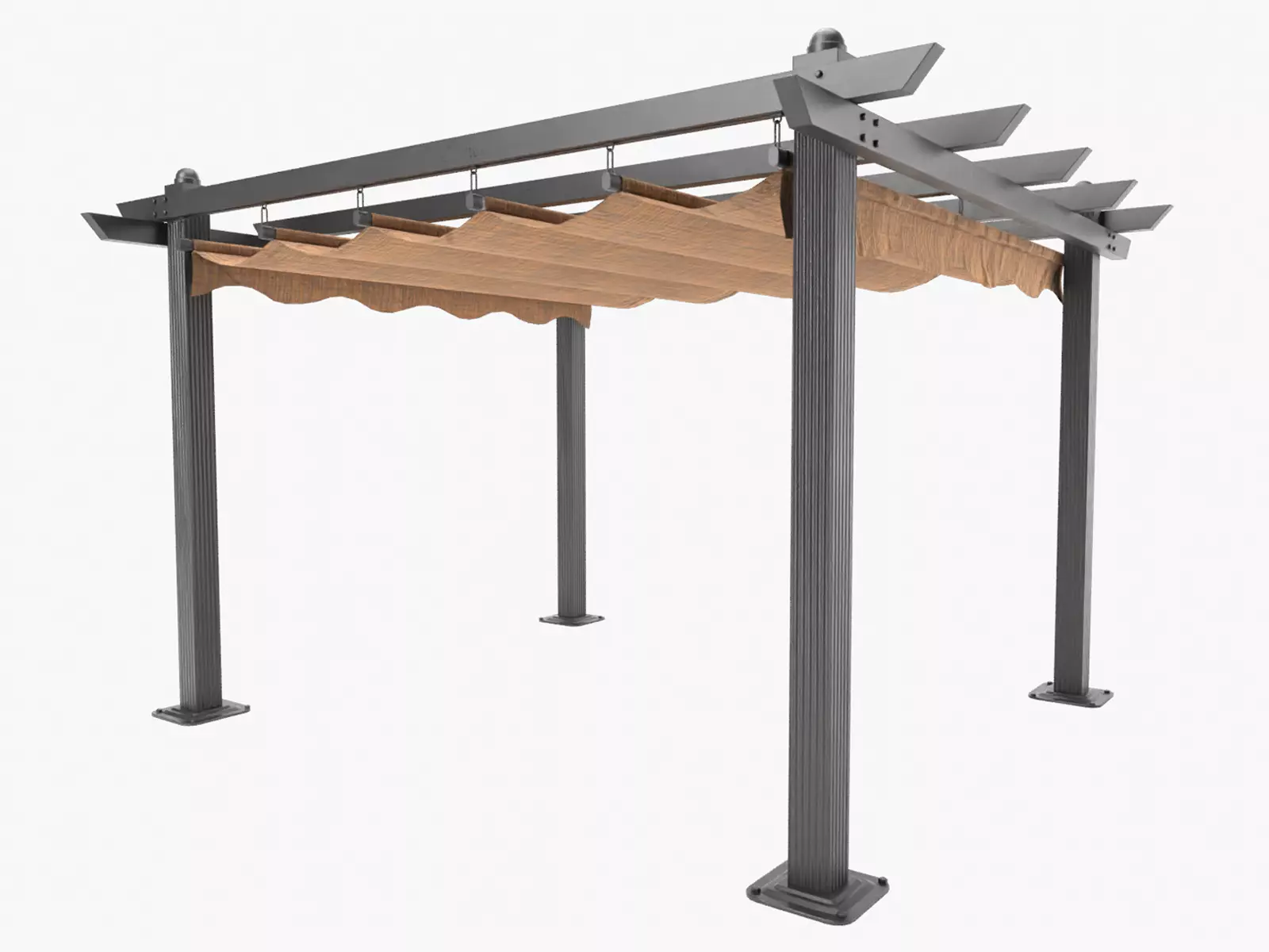 Pergola metal Low-poly 3D model_0