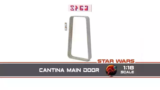 Cantina main door 1-18 scale Kenner Hasbro Free 3D print model