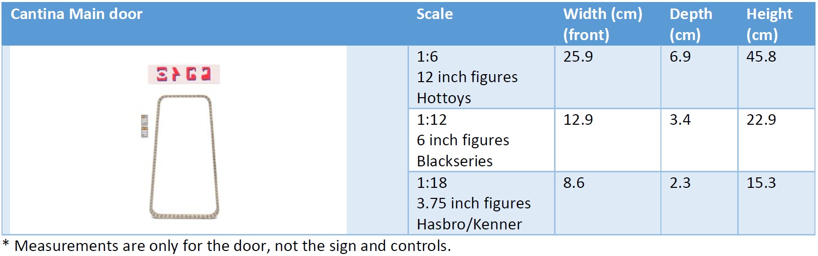 Cantina main door 1-18 scale Kenner Hasbro Free 3D print model_8
