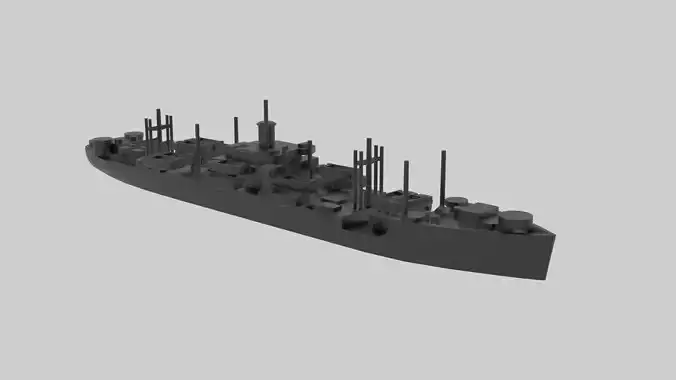 USS Haskell - Model for small scale printing Free 3D print model
