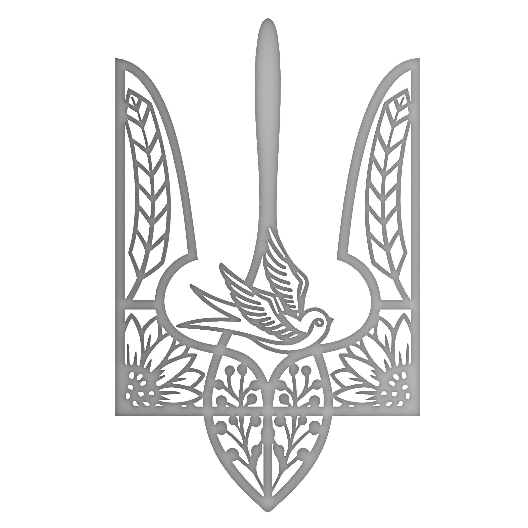 Emblem of Ukraine 3D model_8