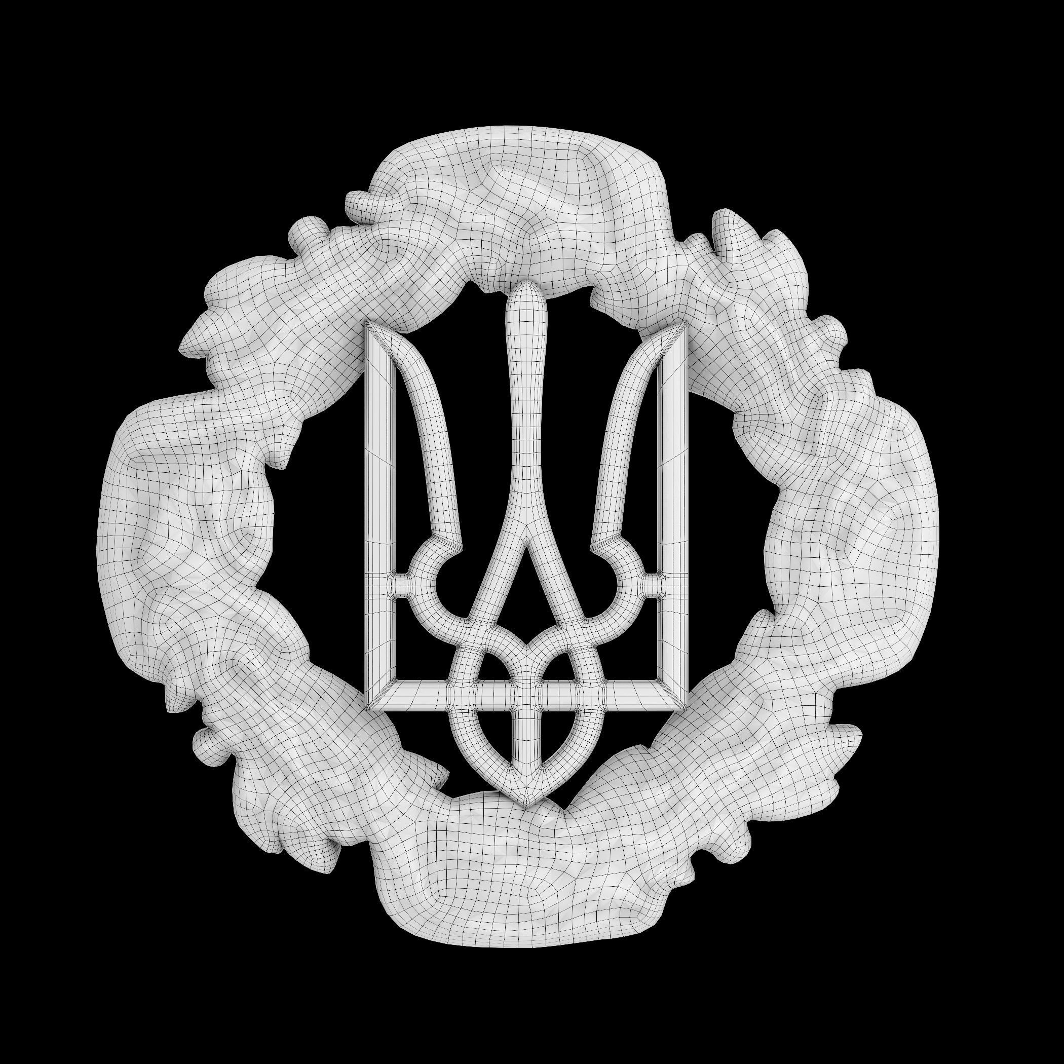 Emblem of Ukraine 3D model_3