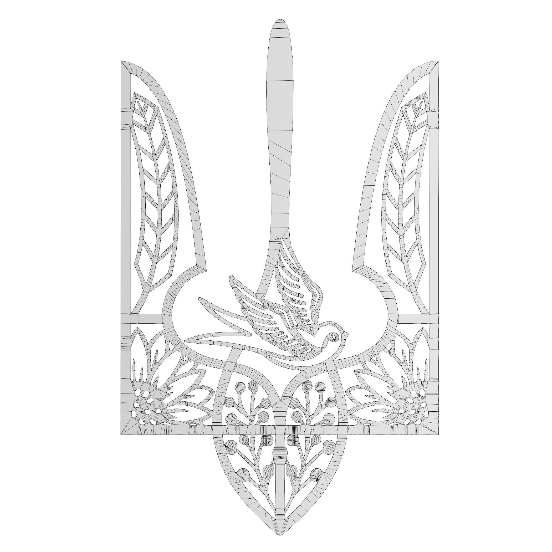 Emblem of Ukraine 3D model_9
