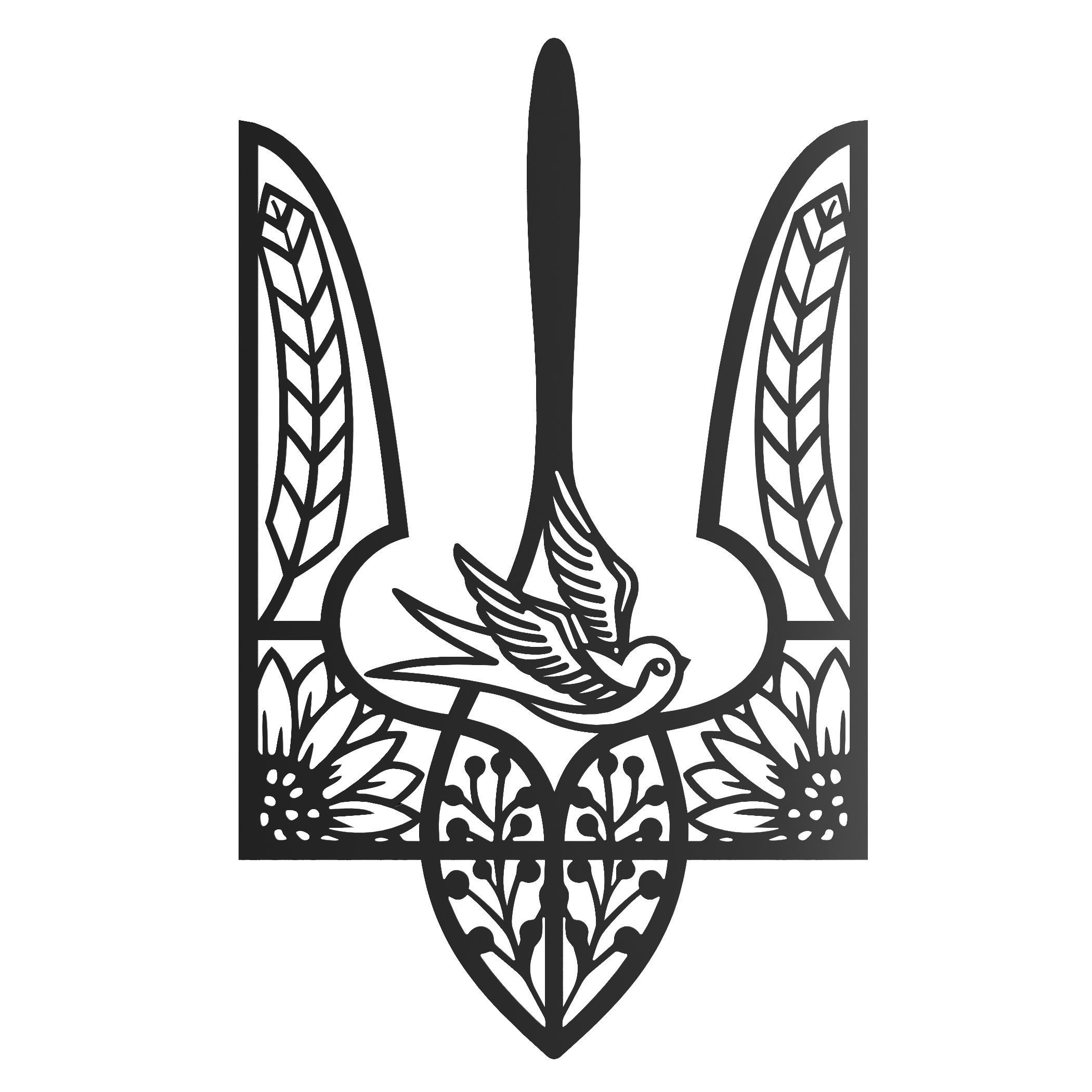 Emblem of Ukraine 3D model_7