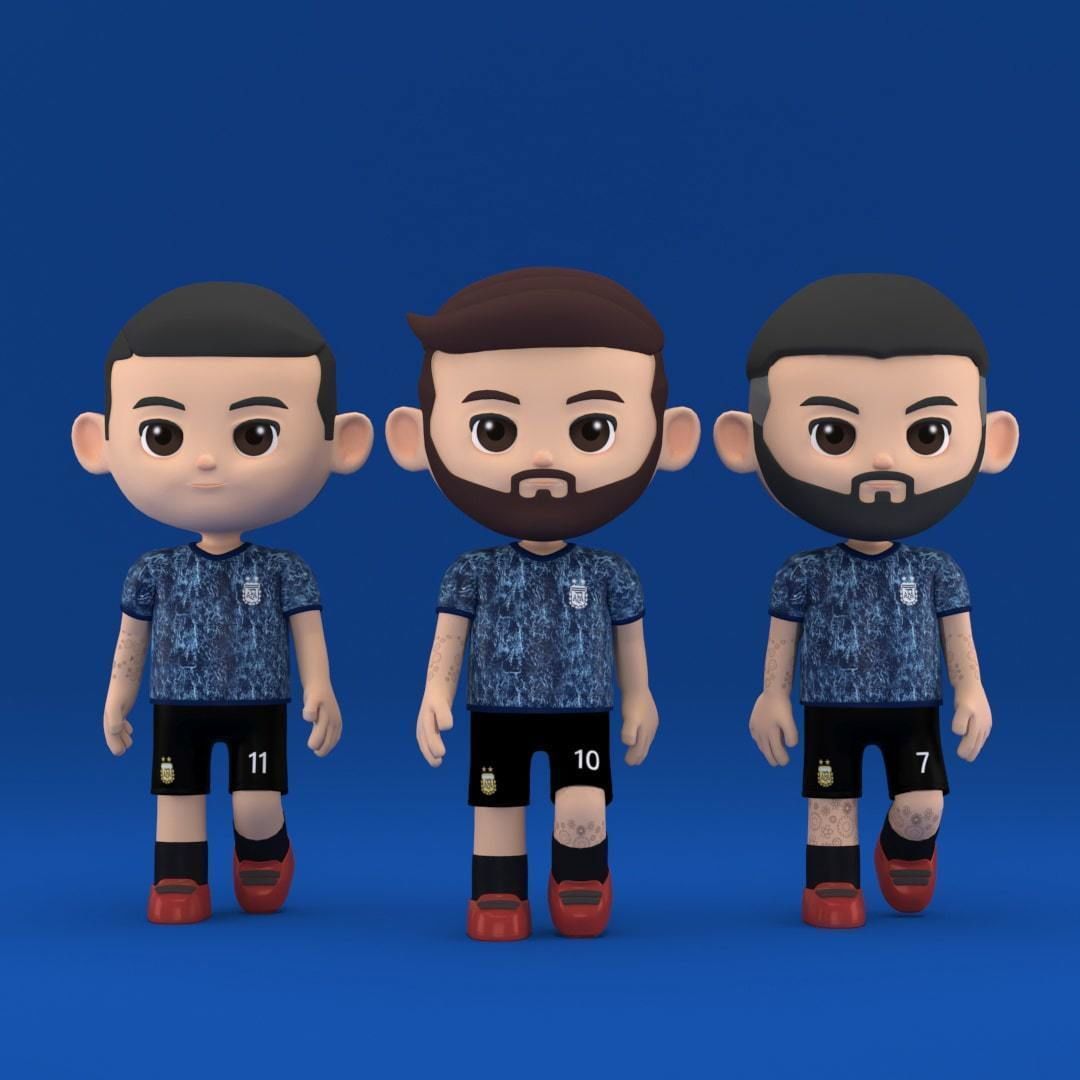 character footballer 3d model 3D model_1