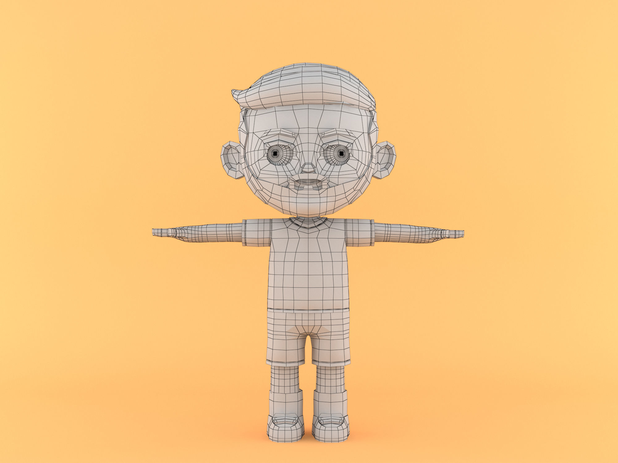 character footballer 3d model 3D model_6