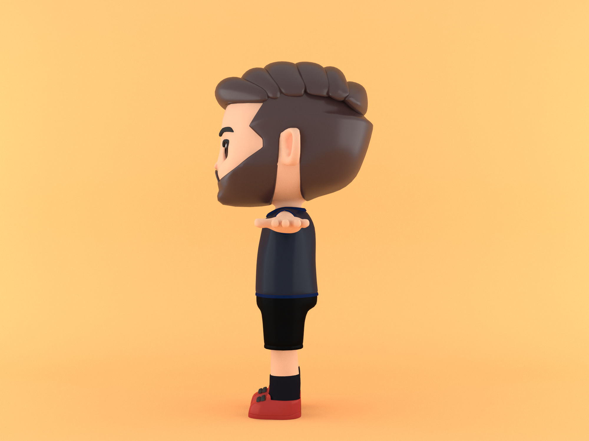 character footballer 3d model 3D model_4