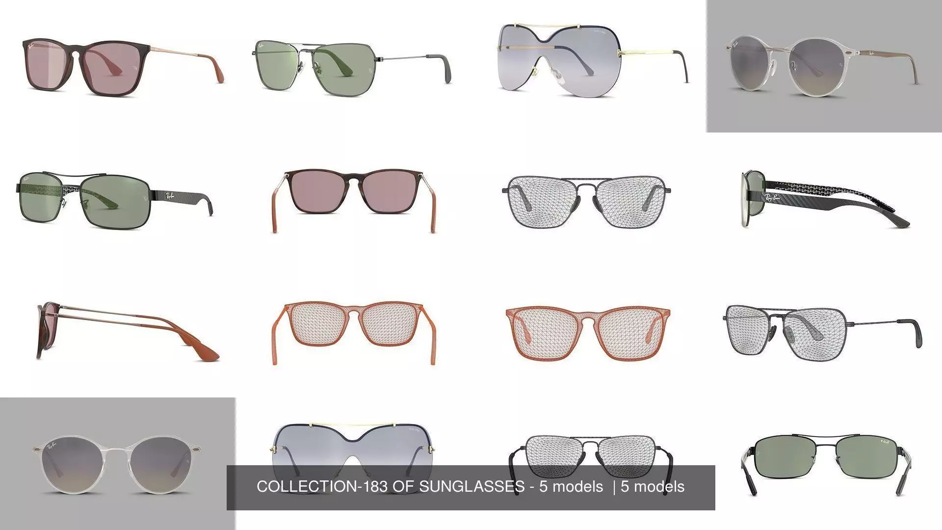 COLLECTION-183 OF SUNGLASSES - 5 models  _0